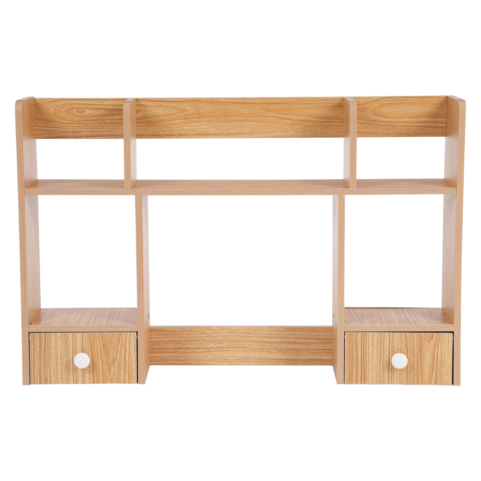 Desktop Storage Organizer Display Shelf Rack with 2 Drawers Desk Bookshelf Dorm