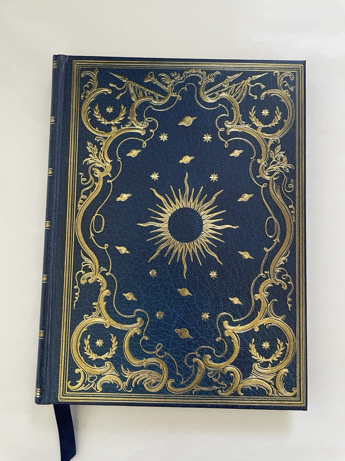 Blue Gold Celestial Star solar planets Moon Notebook New
