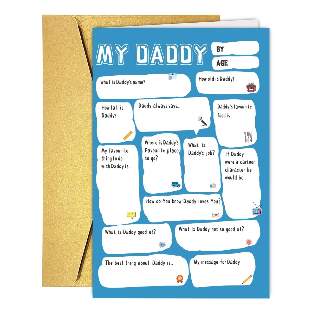Fathers Day Card Gifts Cute Daddy Birthday Greeting Card Unique Men Present