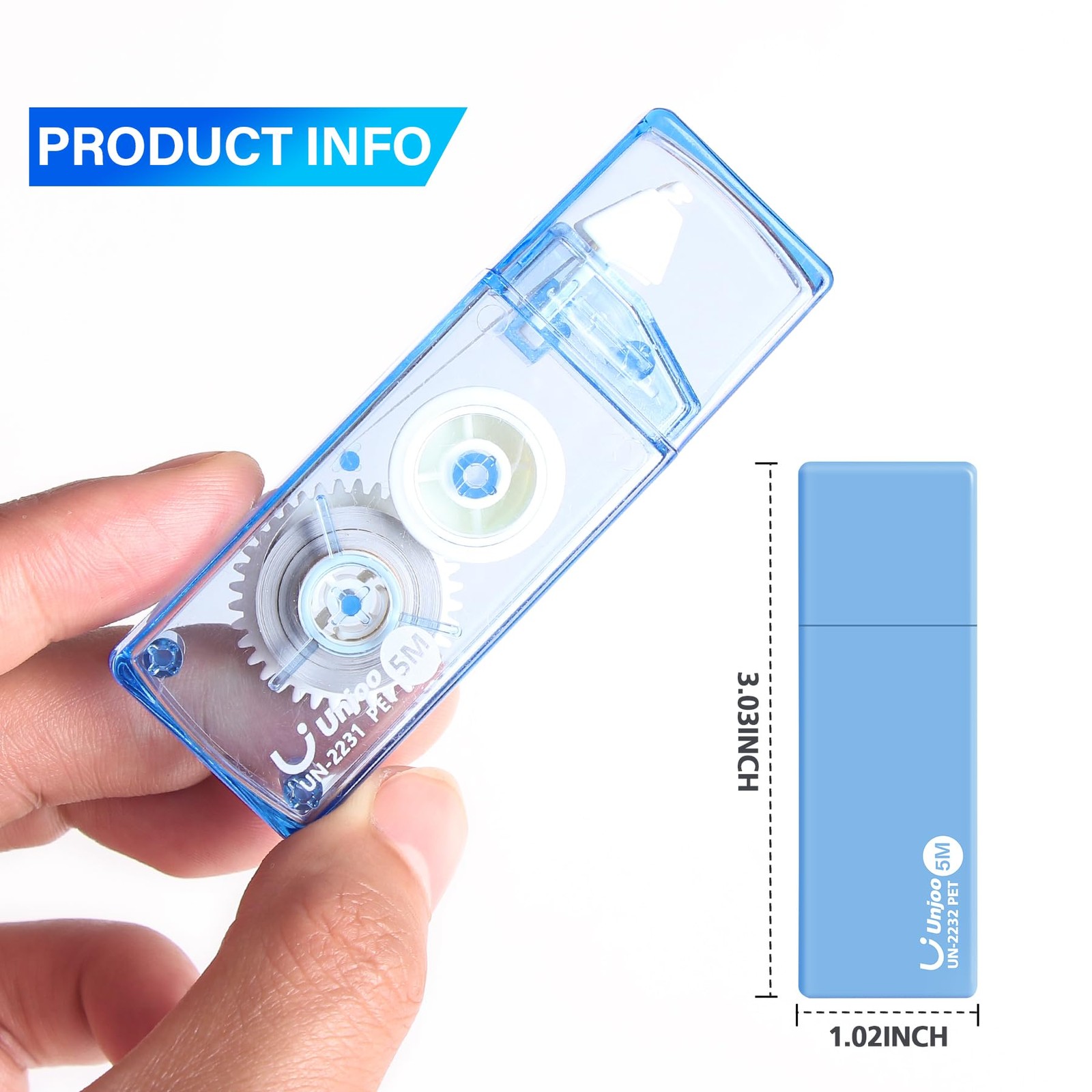 12 Pack Correction Tape Easy To Use Cute Applicator 5M x 0.2 Inch Gradient Blue