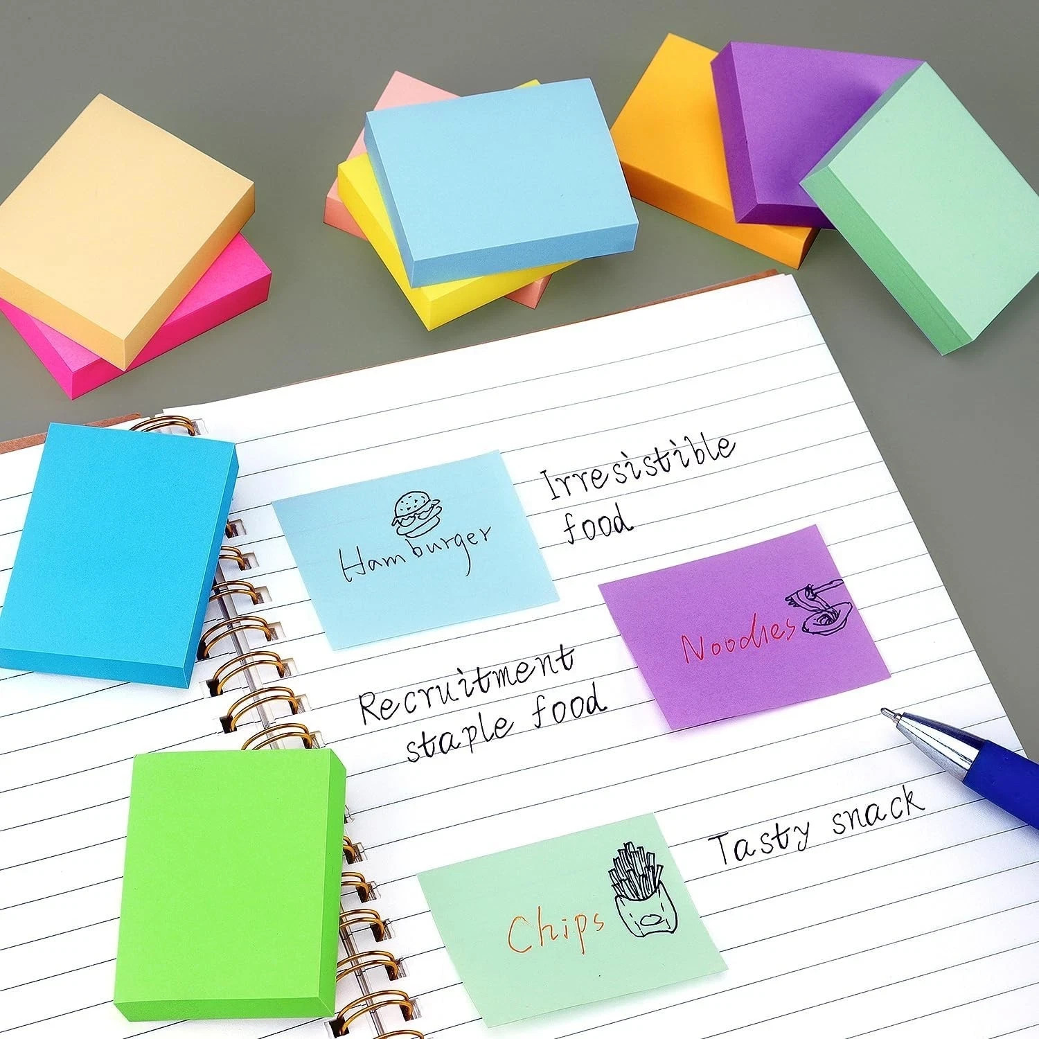 20 Pads Notes 10 Colors 1.5 x 2 Inches Small Post It Notes 100 Sheets