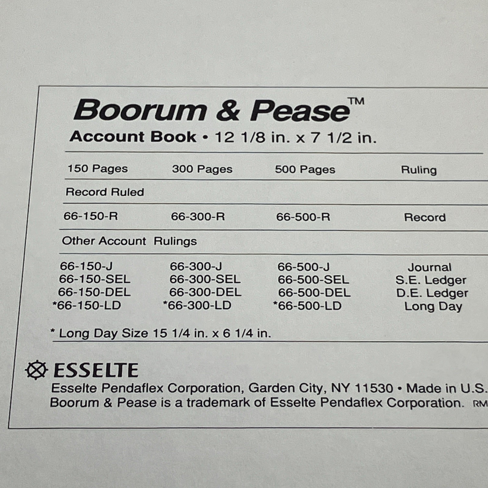 500 Page Journal Green Fabric Cover Boorum & Pease 66-500-R Record 12″ x 7″