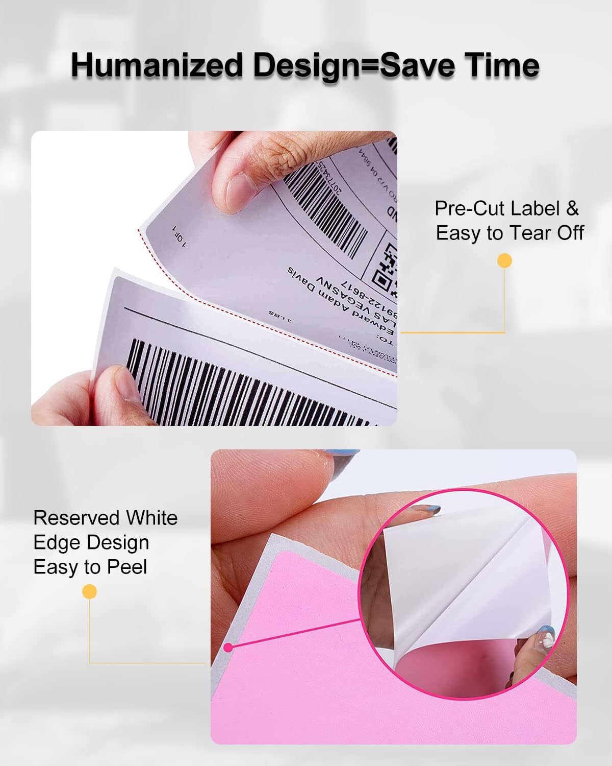 500/1000pcs 4×6 Direct Thermal Shipping Label Compatible with PHOMEMO/MUNBYN Lot