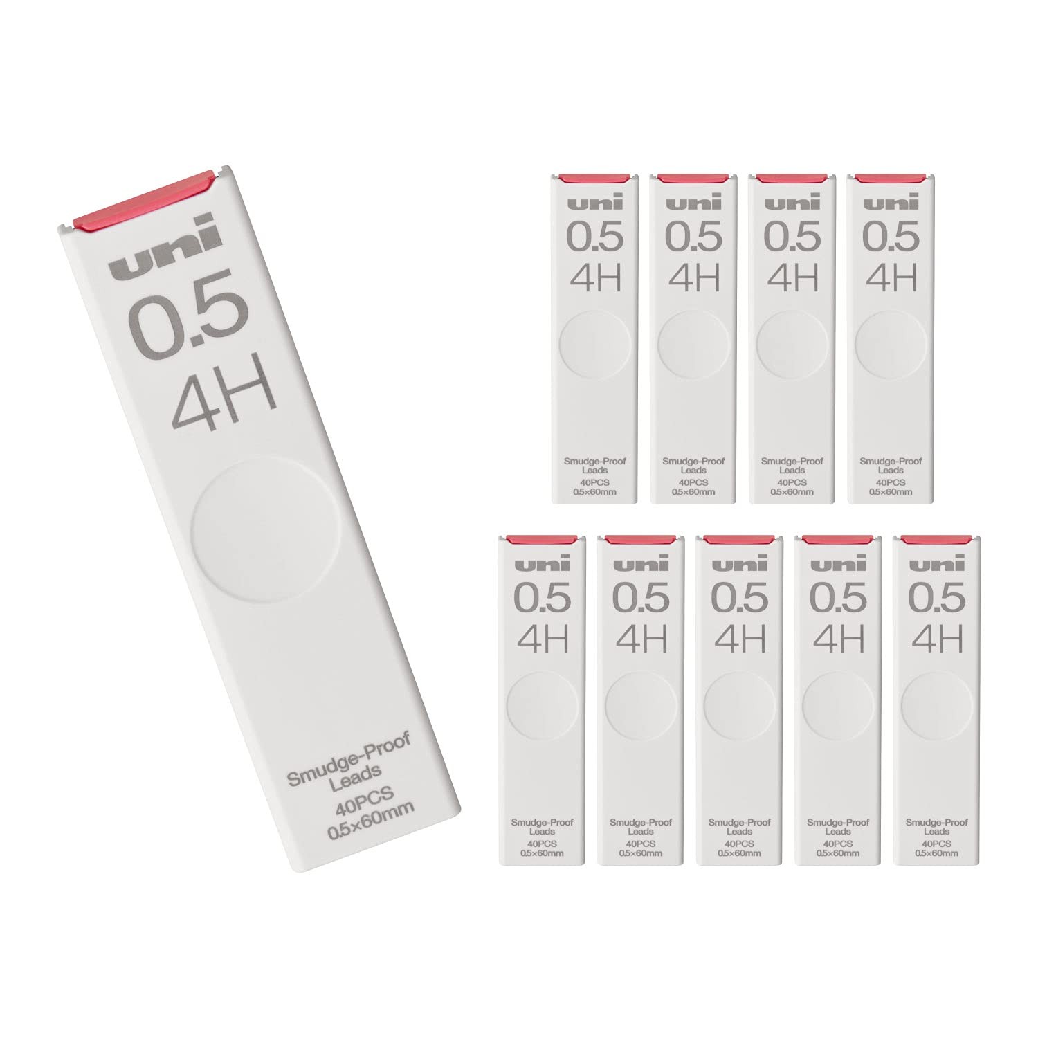 Mitsubishi Pencil Mechanical pen Refills, Uni 0.5 4H, 10 Pieces