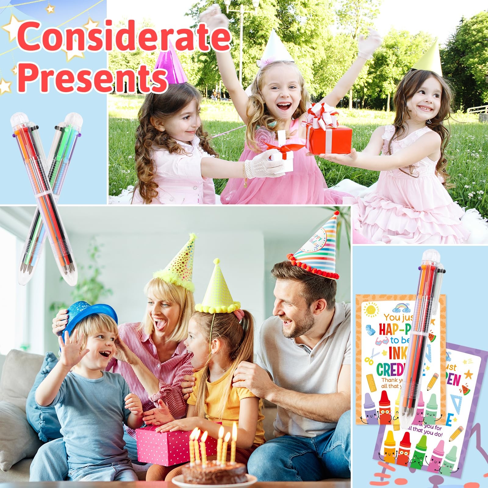 End of the Year Gifts for Students 30 Pack 6 in 1 Multicolor Pens with Cards …