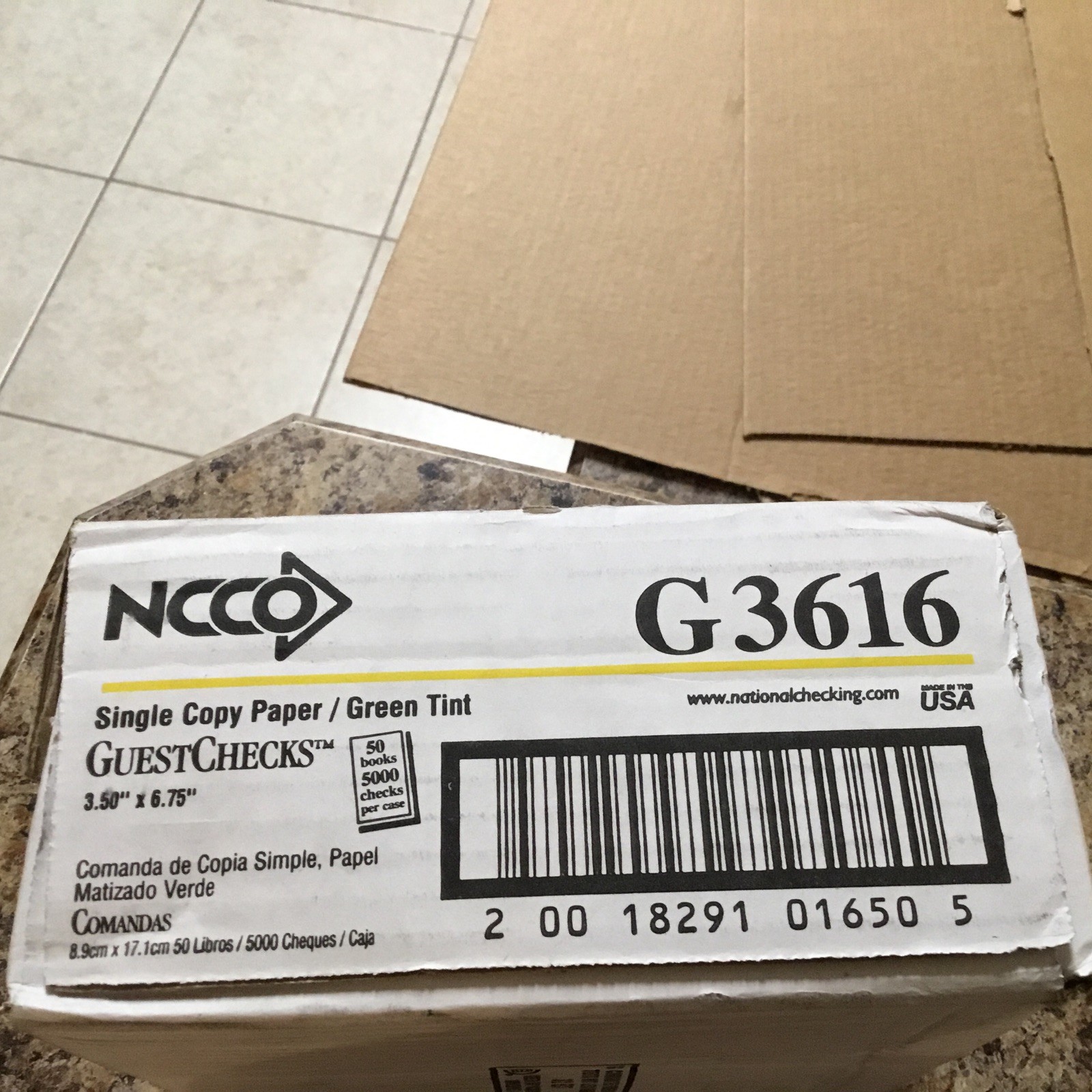 Waiter Check Pads NCCO #G3616 20 Pads Total 2000 Sheets White Waitress Notepad