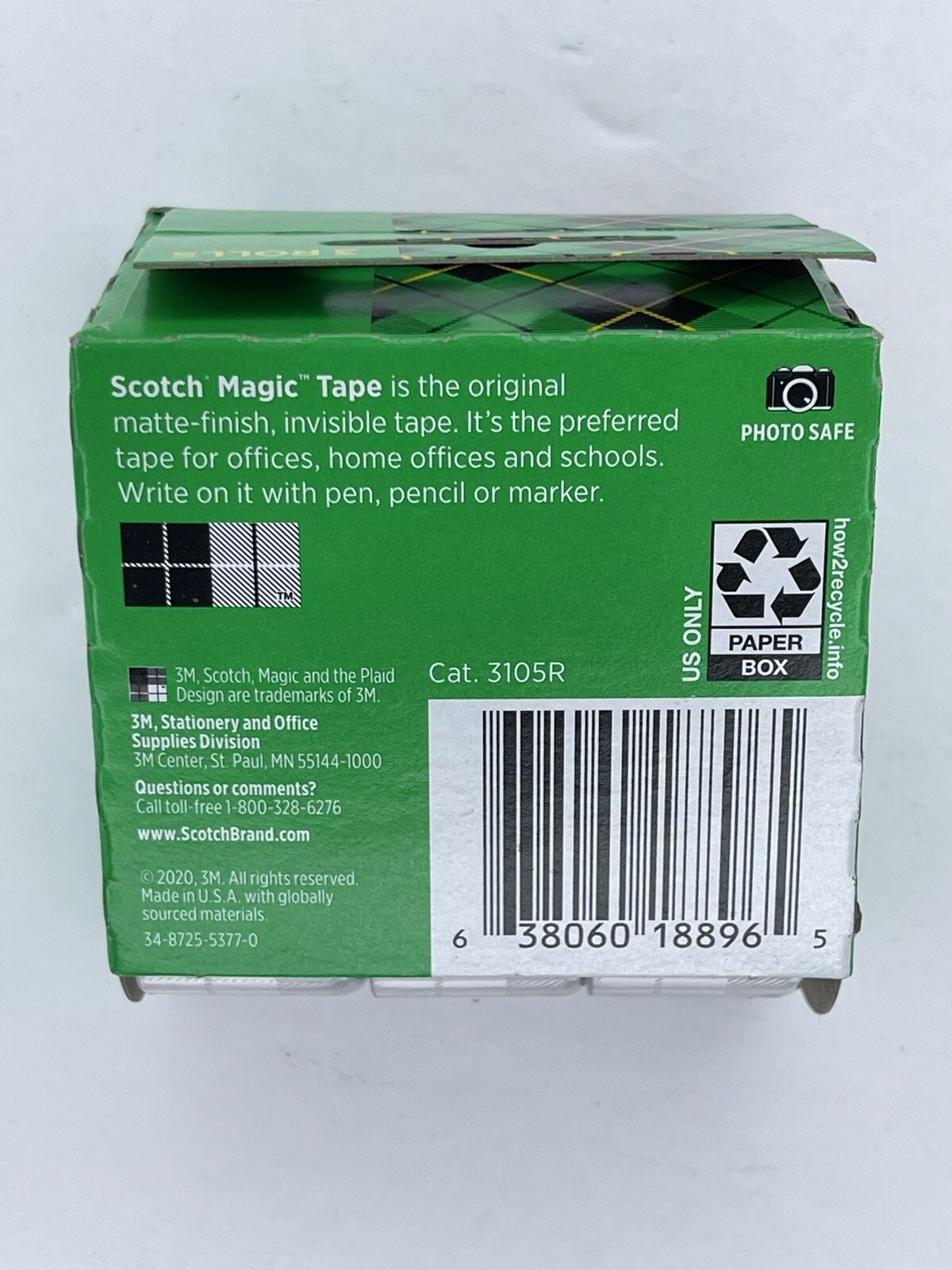 Scotch 3M Magic Tape Dispenser ¾ in. x 325 in – 3 Rolls BOGO Easy To Cut Matte