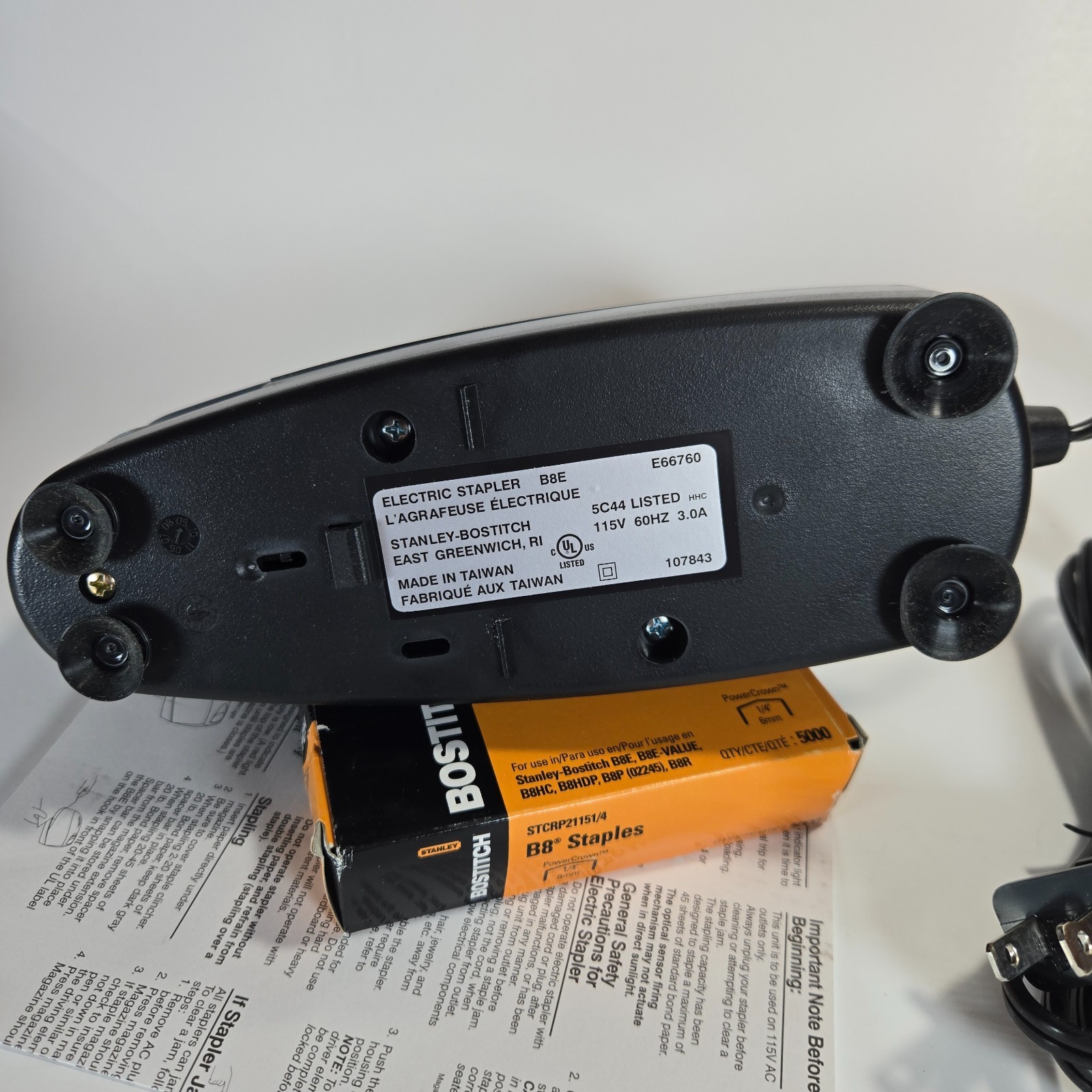 Bostitch B8 Heavy Duty Electric Stapler 45-Sheet Capacity Black w/ 5,000 Staples