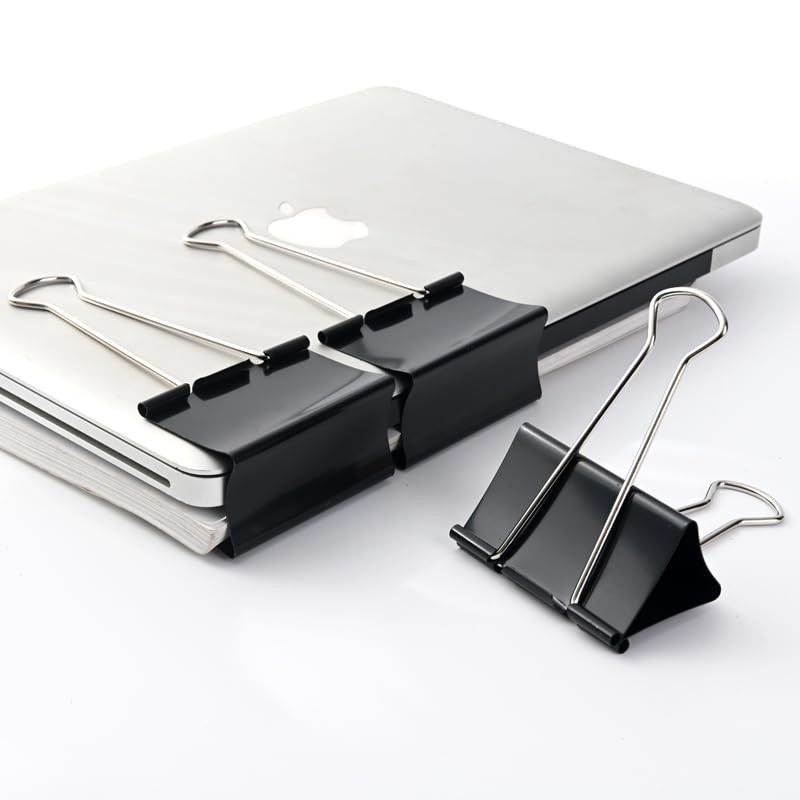 Extra Large Binder Clips 3″ super big Binder Clips 6 Pack Big Metal Paper Clamps