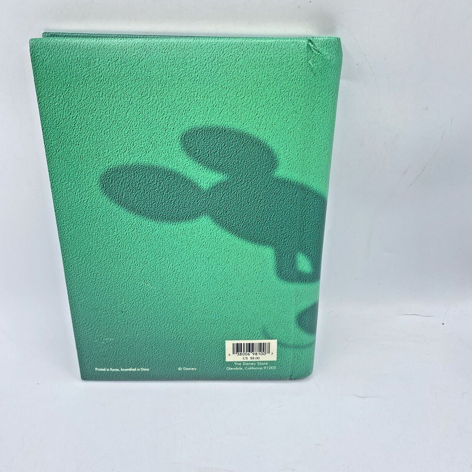 Disney Store Mickey Mouse Shadow Green Spiral Padded Covered Journal