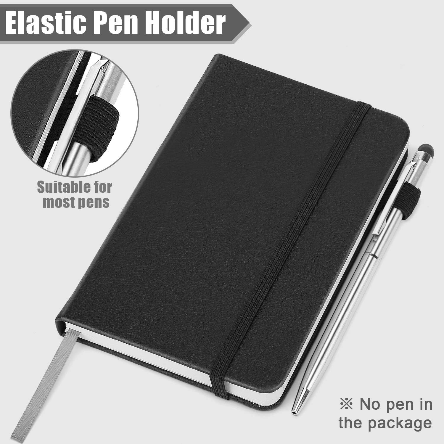 2 Pack Pocket Notebook Notepad,3.5″ x 5.5″ Ruled PU Leather Hardcover Small n…