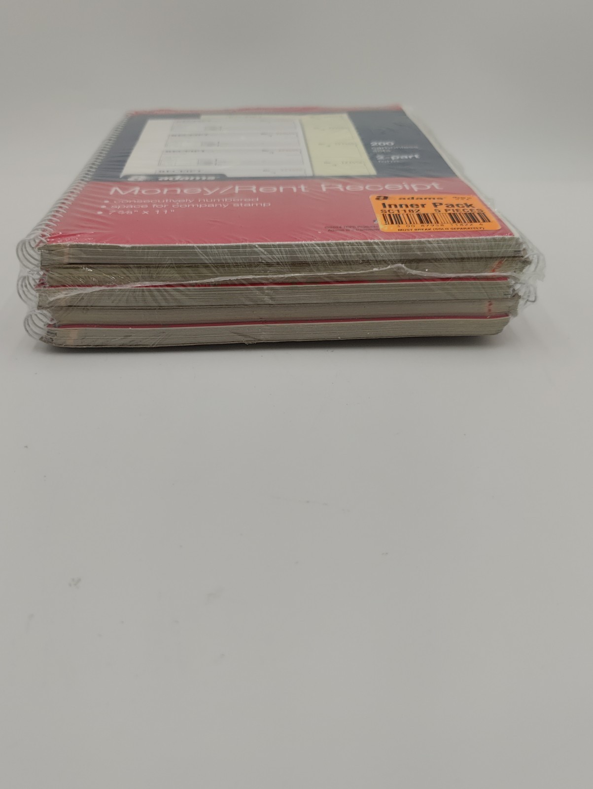 5 Pack Adams SC1182 Money/Rent Receipt Book 2-Part 200 Sets 7-5/8″ x 11″