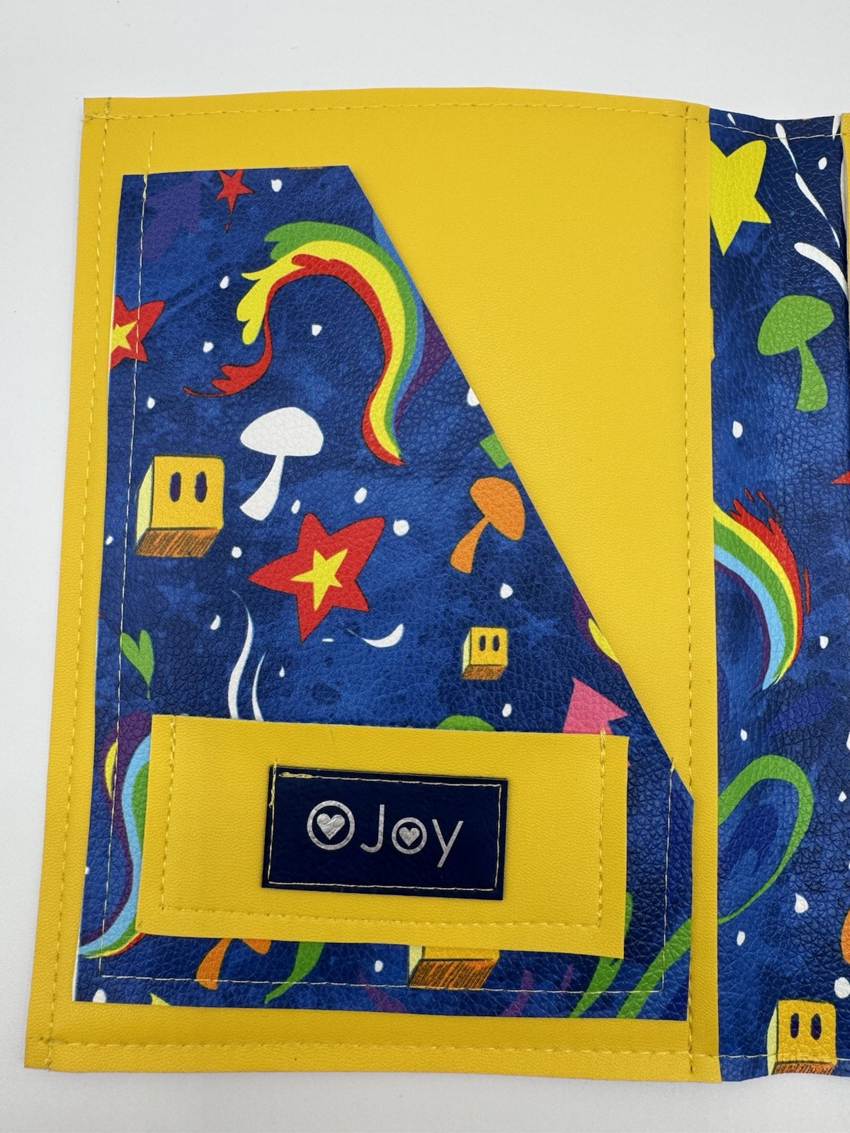 Handmade JOY Notebook Cover Notepad Handmade 8.5x About 6.25” Blue Yellow