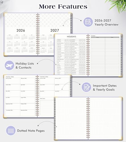 2026-2027 Planner, 18-Month Weekly & Monthly Organizer, 8.5″x11″ Large Calendar,