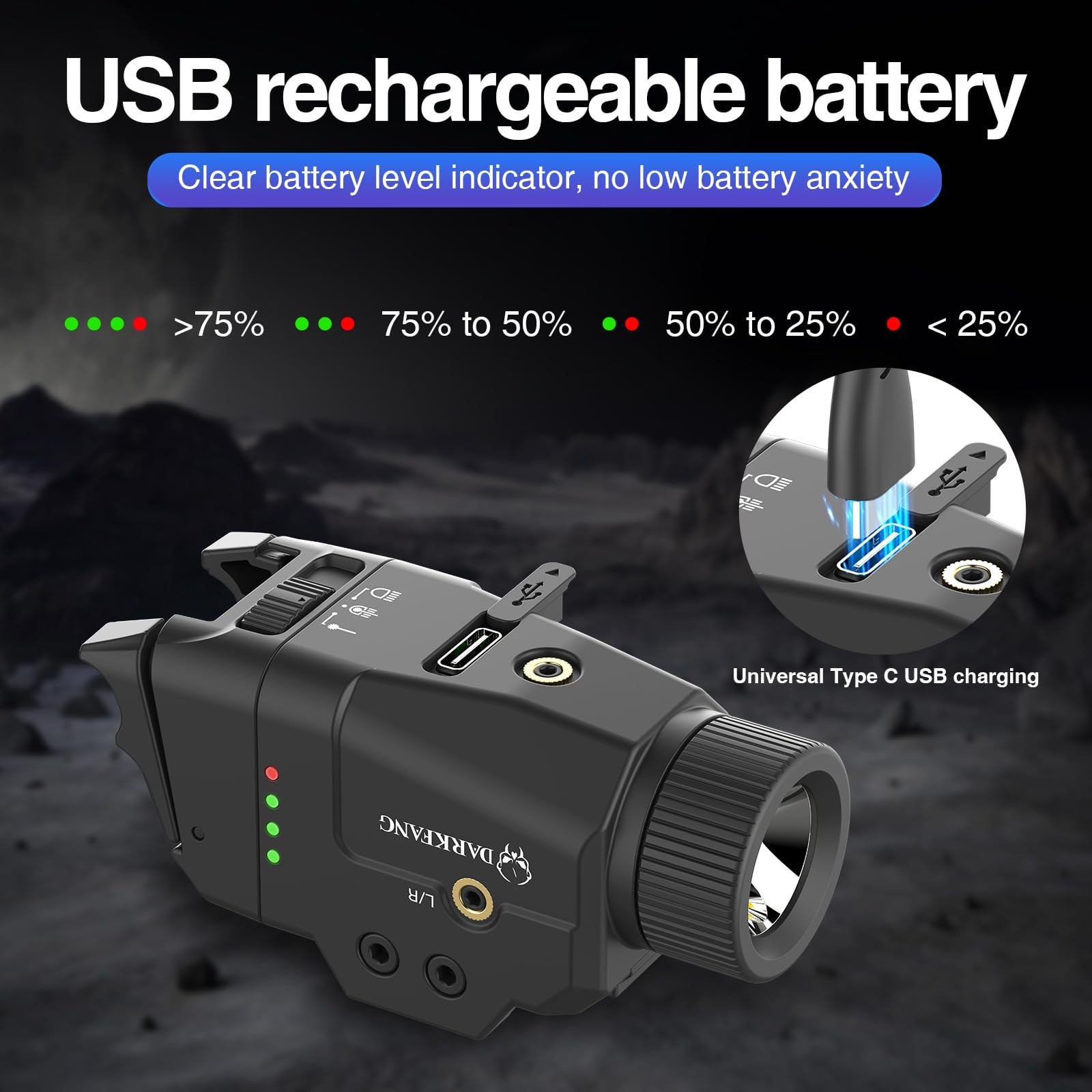 DARKFANG 1000 Lumen Tactical Weapon Light Laser Combo with High Green