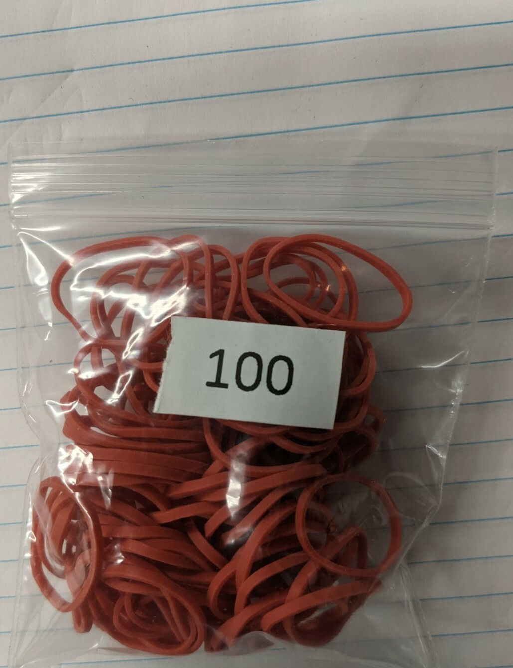 100 Rubber Bands Size #10 RED Small 1 1/4″ x 1/16″ Made in USA Durable Rubber