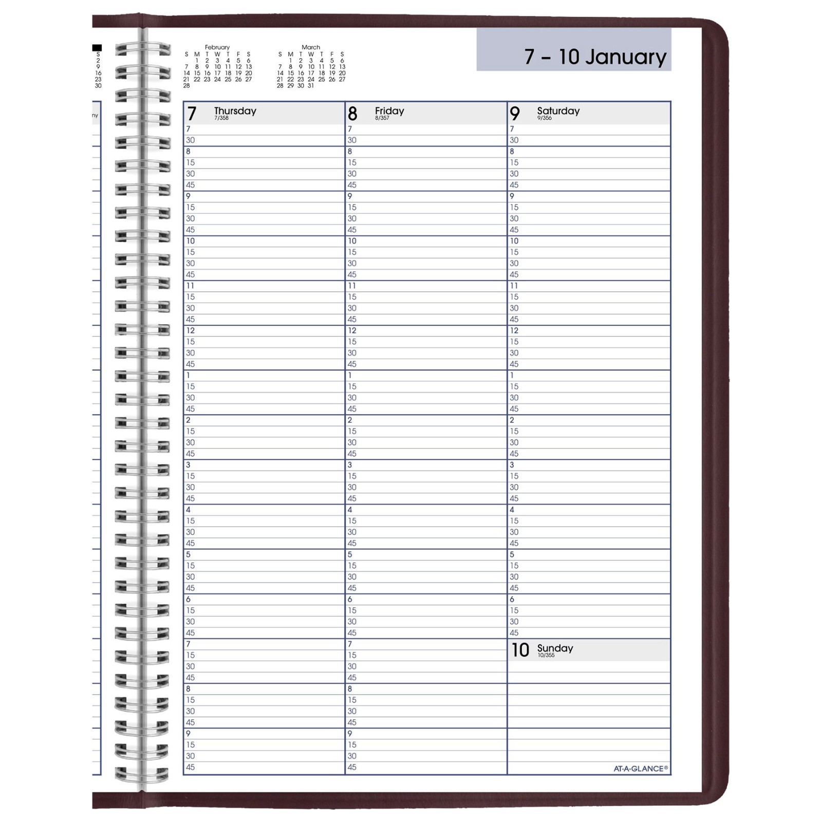 2026 At-A-Glance DayMinder G520-14 Weekly Appointment Book, 8 x 11″, Burgundy