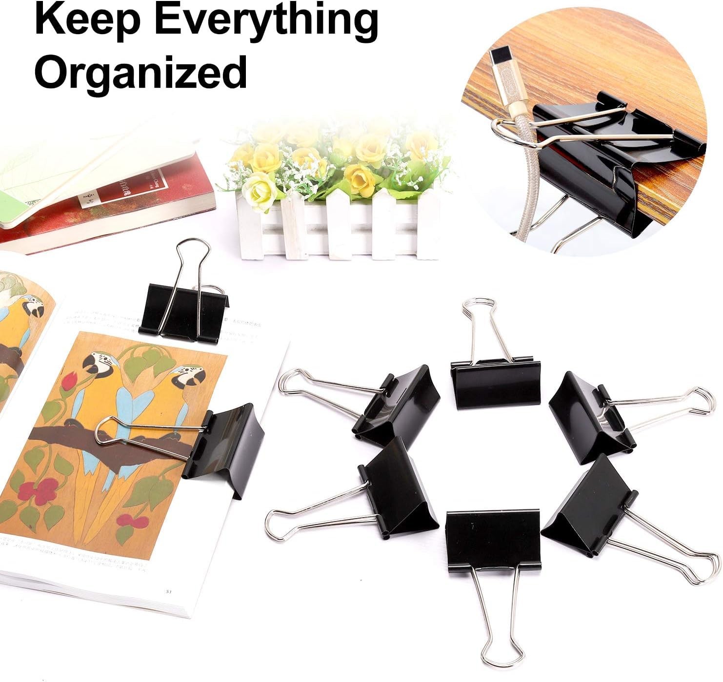 Ufmarine Extra Large Binder Clips 2.4 Inch Length, Jumbo Binder Clips for Off…