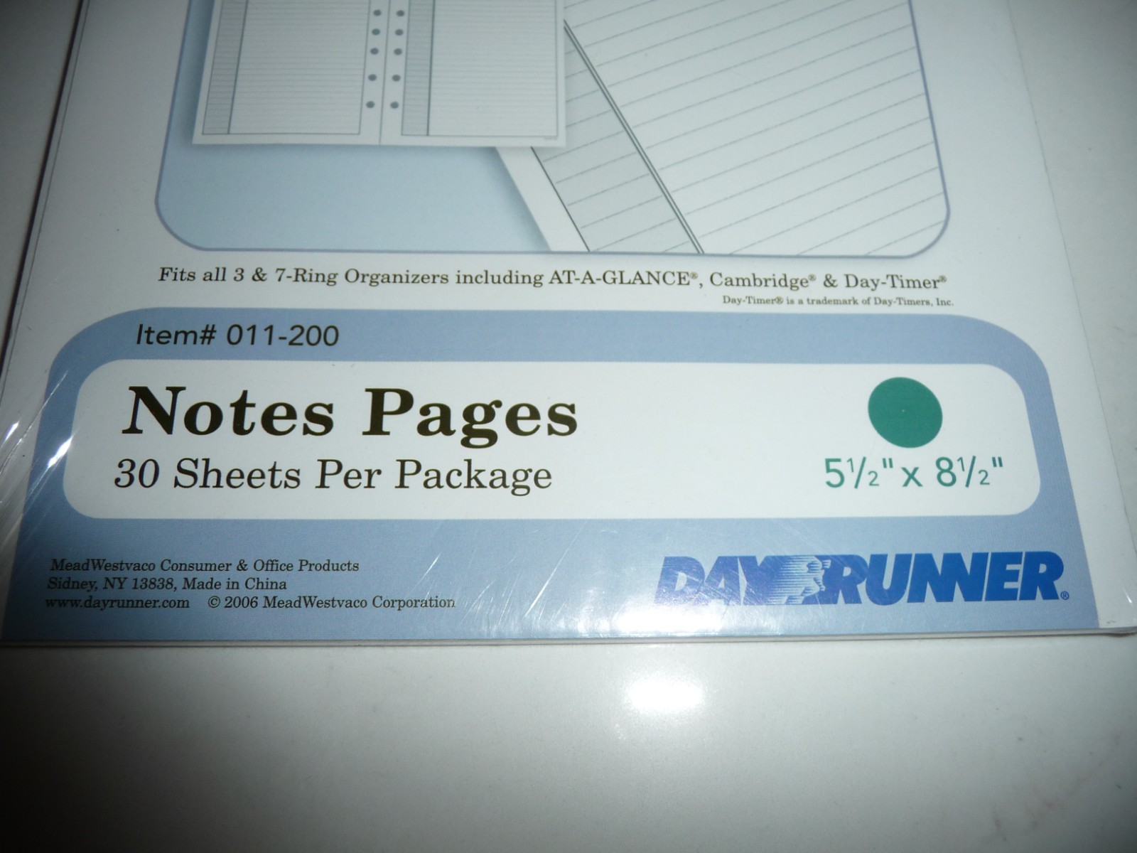DAY RUNNER DAILY NOTE PAGES REFILL SHEETS-Pack of 30-8.5×5.5″ #011-200-FREE SHIP