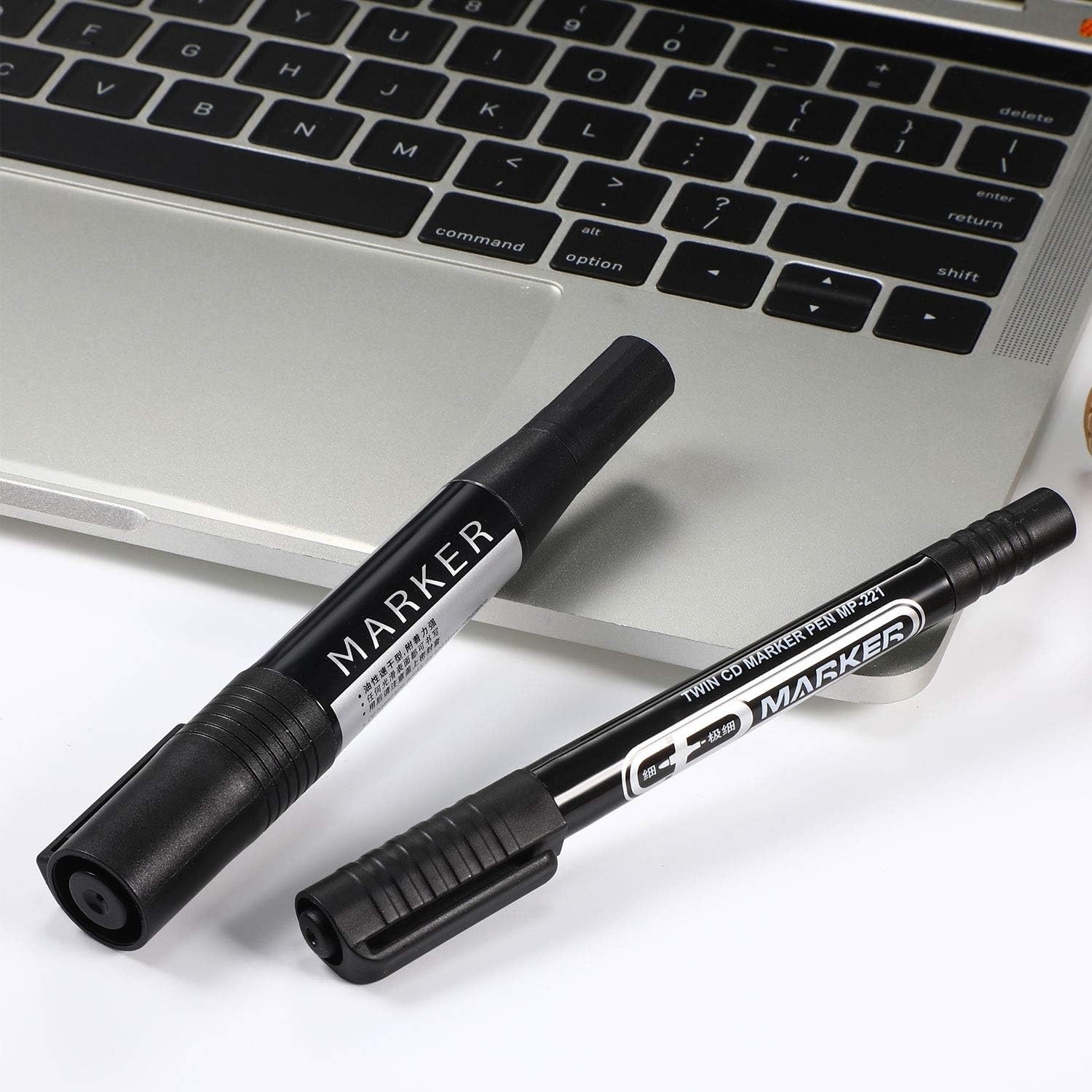 6 Pieces Permanent Markers, Different Sizes Double-ended Permanent Marker Pen…