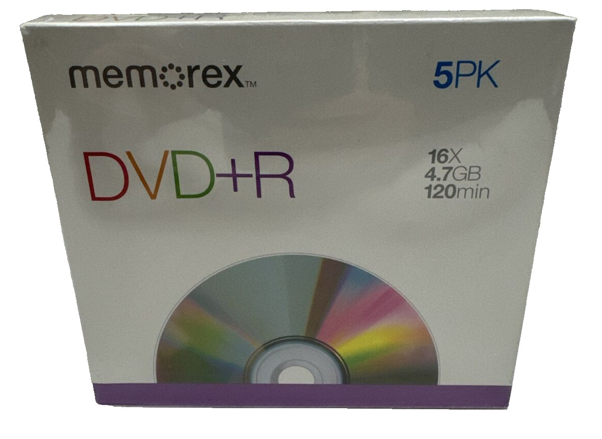 Memorex DVD R Blank Discs 5 Pack 16X 4.7GB Recordable 120 Min