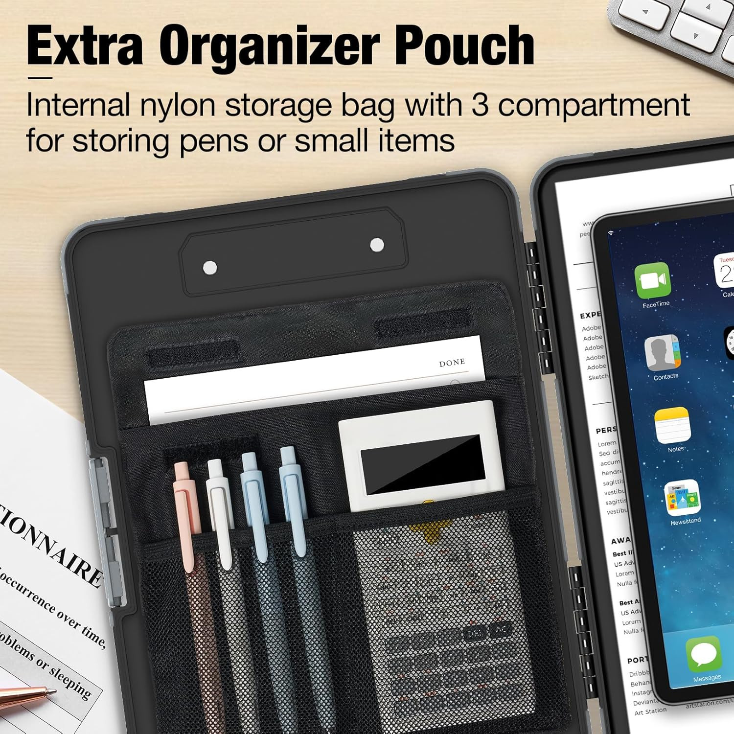 Toughest Clipboard with Storage, Internal Pen Pouch Included, Letter/ A4 Size, S