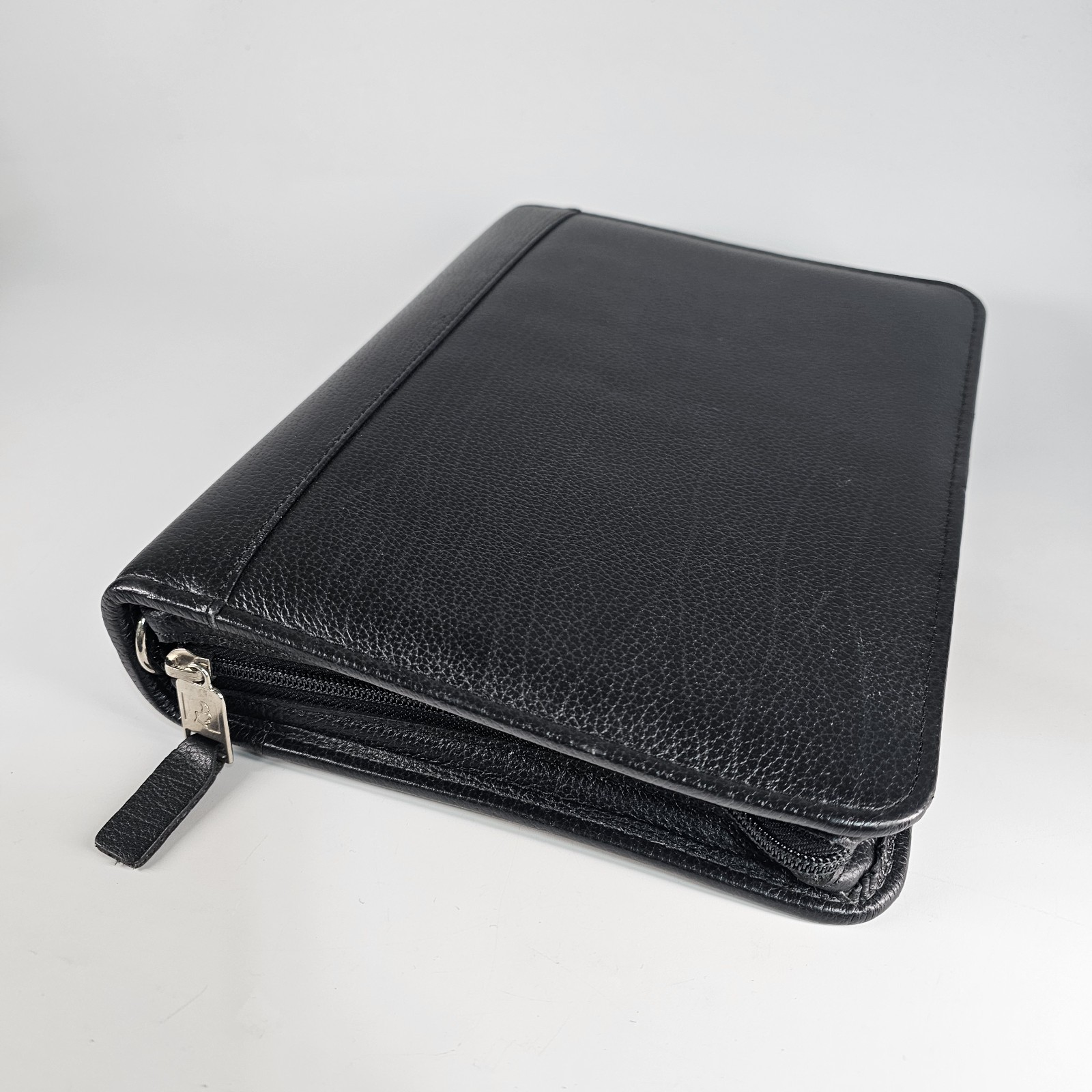 Franklin Quest Planner Binder Top-Grain Leather 10″x8″ 7 Ring Zip Around USA