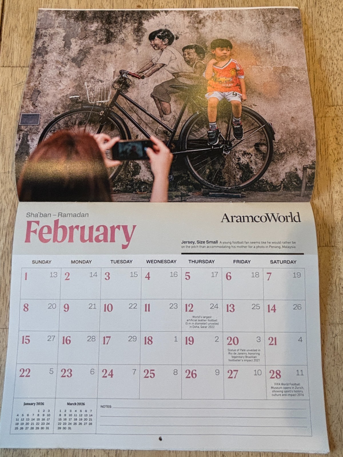 Aramco World- Football is Life- 2026 Gregorian Wall Calendar – Hijri 1447 – 1448