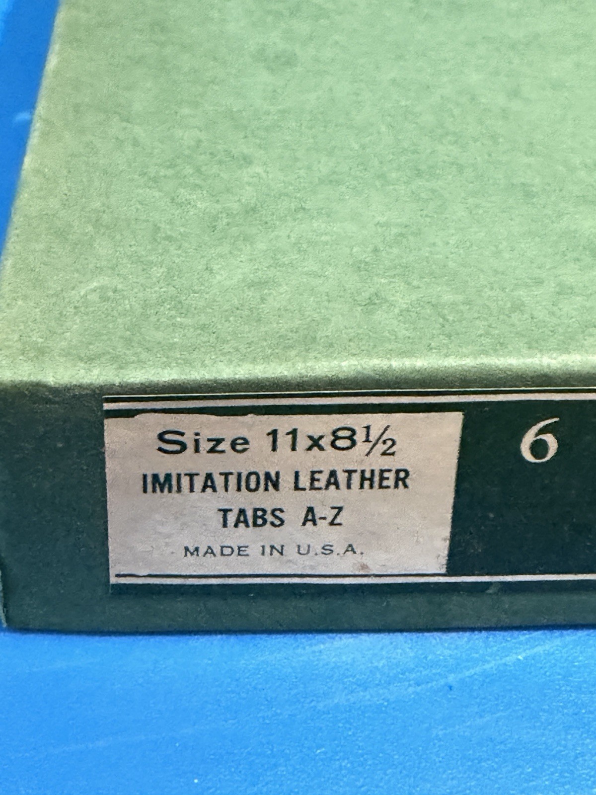 5 VTG Leather Tab Sets Page Dividers A-Z Booram & Pease 8.5” x 5.5”-NEW WITH BOX