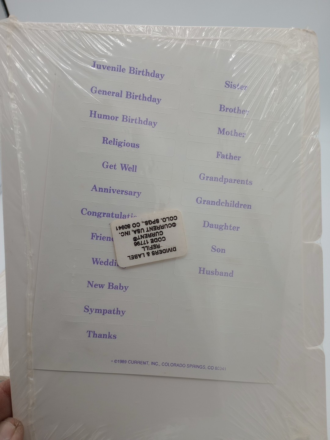 Current USA Inc Greeting Card Dividers And Label Refill 17796 New Organization