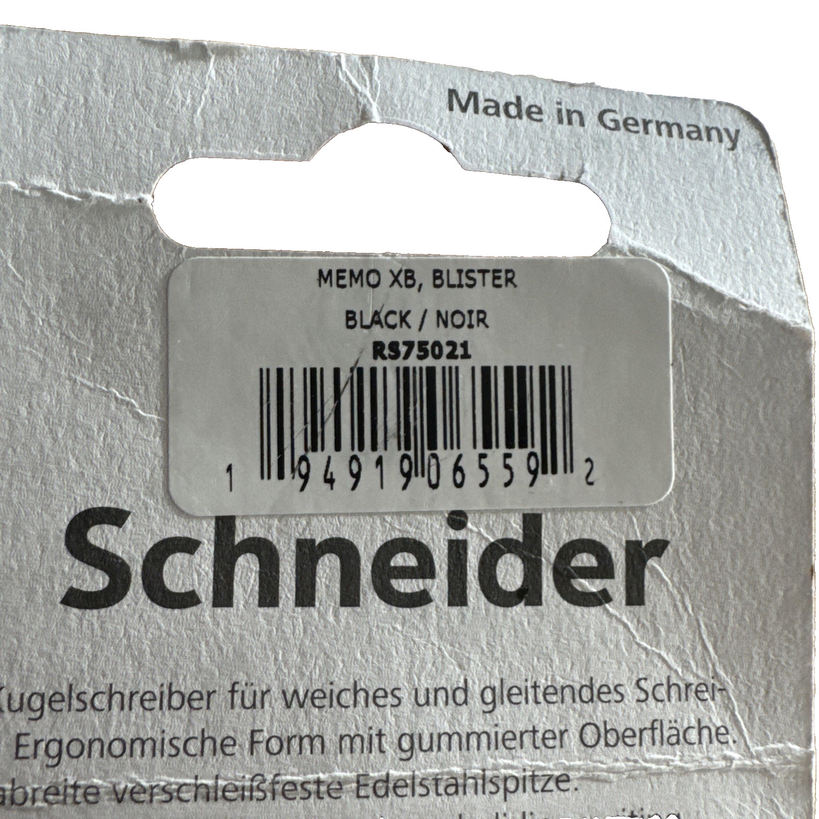 Schneider Slider Memo XB Ballpoint Pen Black Ink German Made New