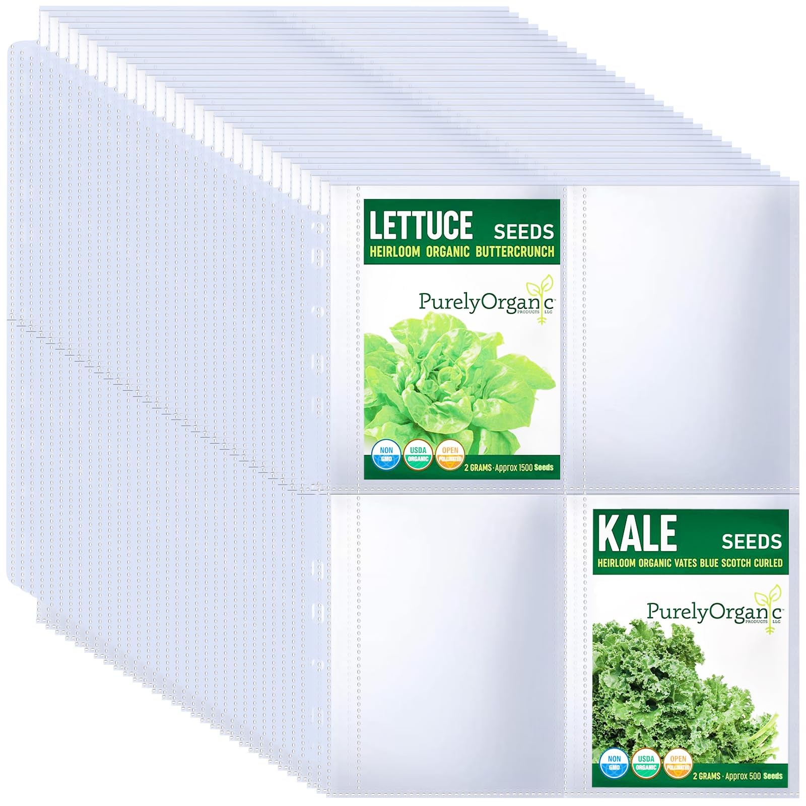 30 Pack 120 Pockets Seed Packet Binder Sleeves, Garden Seed Storage Organizer…