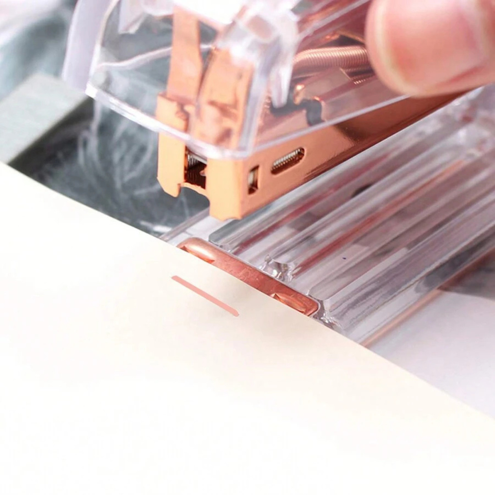 Transparent Stapler Acrylic with 1000pcs Staples 24/6 Office School Binding Tool
