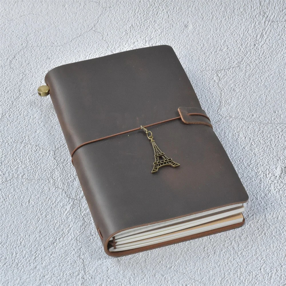 100% Genuine Leather Journal Refillable Travel Notebook Retro DIY Handmade Diary
