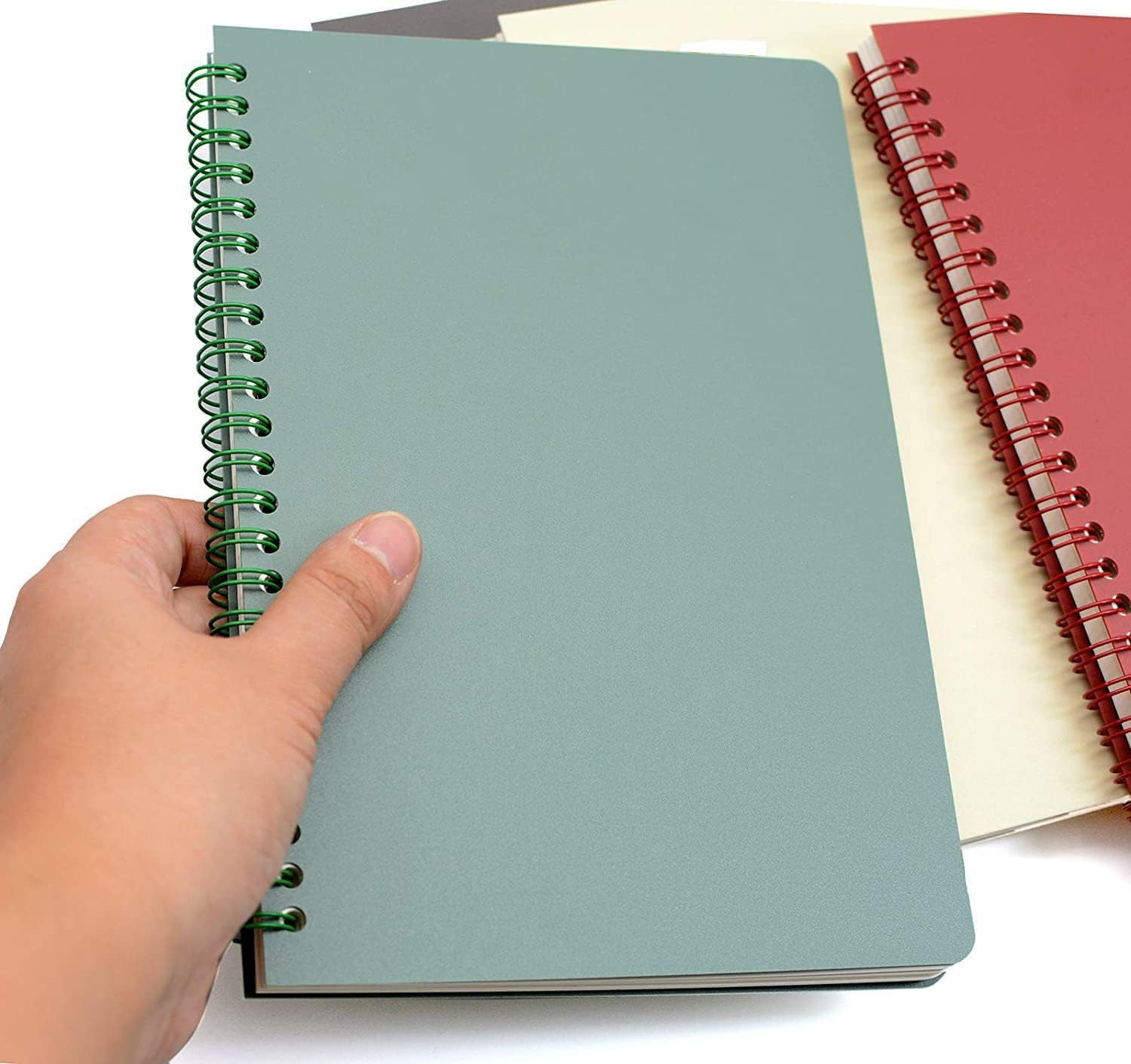 Spiral Notebook, 4 Pcs 8.3 Inch X 5.9 Inch A5 Thick Plastic Hardcover 8Mm Ruled