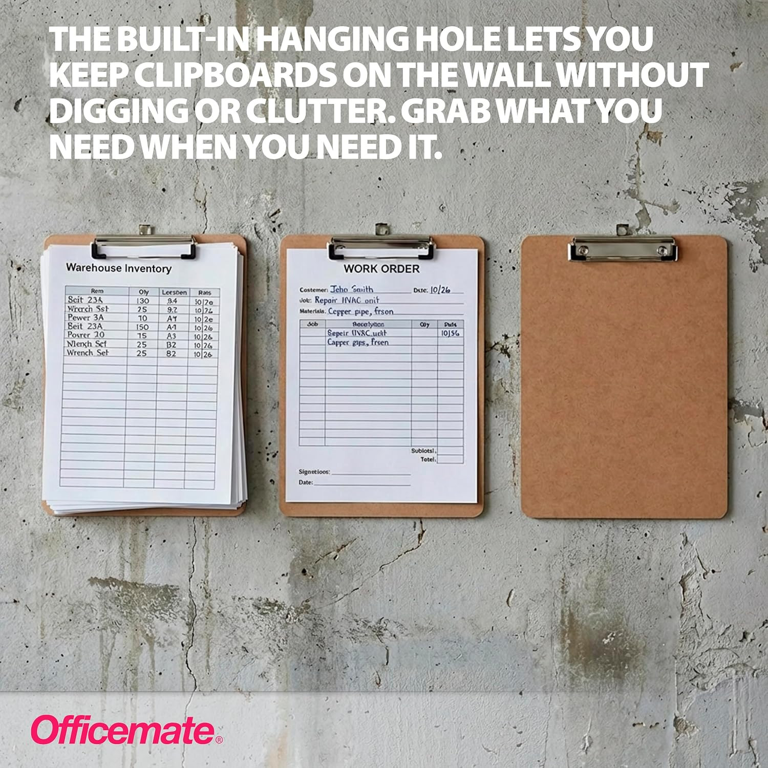 Officemate Recycled Wood Clipboards, Low Profile Clip, 24 Pack Clipboards, Lette