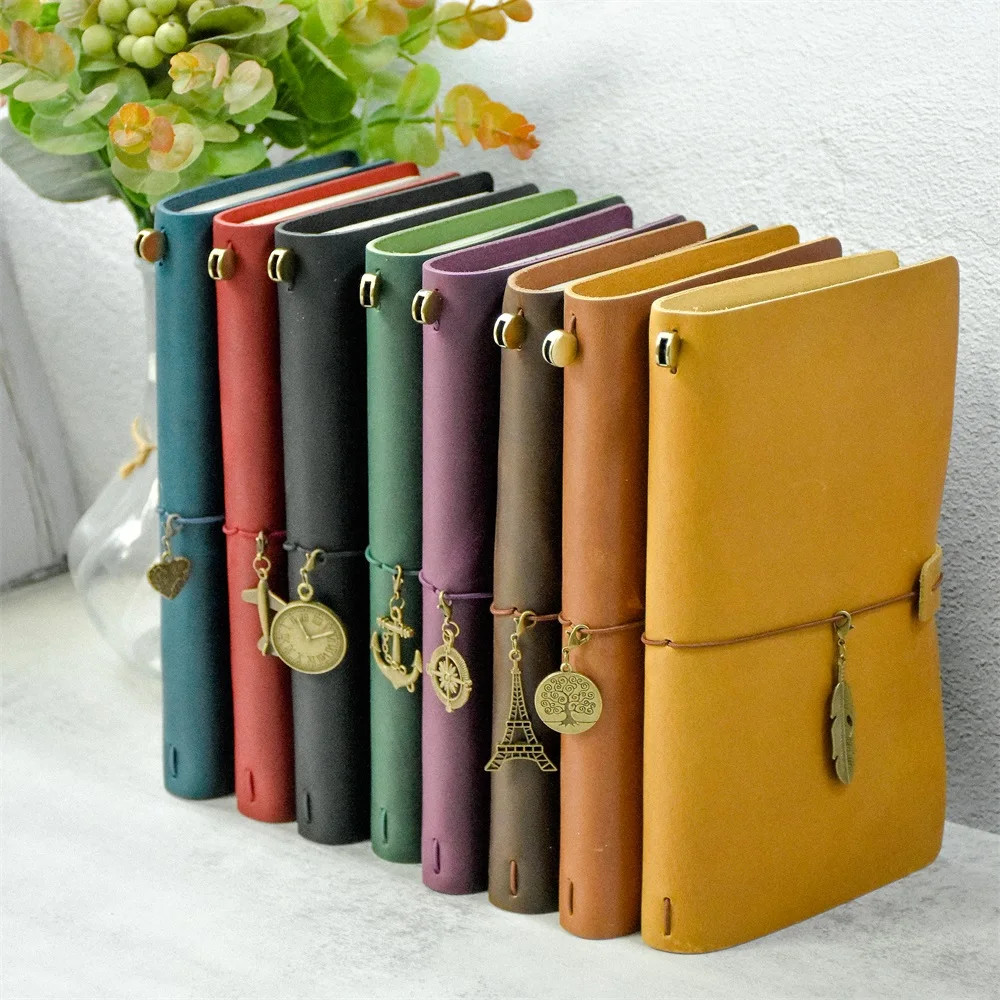 100% Genuine Leather Journal Refillable Travel Notebook Retro DIY Handmade Diary