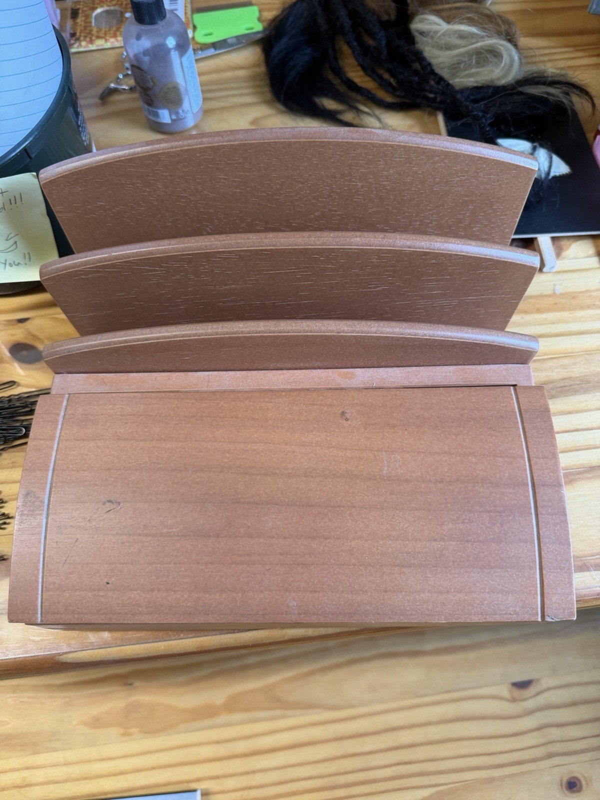 Rolodex Woodline Desktop Organizer pine colored Wood, Model Woodline, MPN 19290