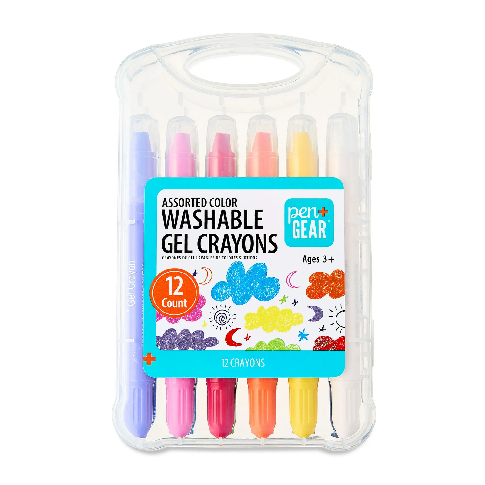 Pen+Gear Assorted Color Washable Gel Crayons, 12 Count gold