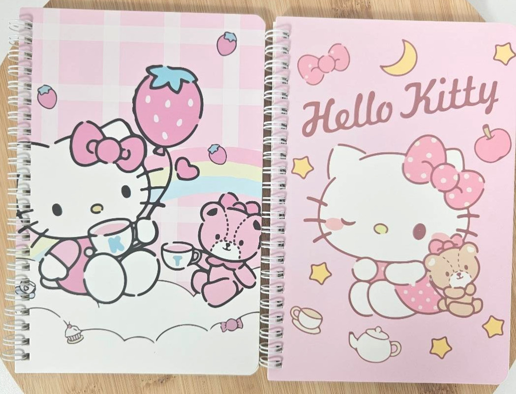 New Unbranded Hi Kitty Medium 2 Pack Spiral Notebooks – 8.15 in X 5.51 in
