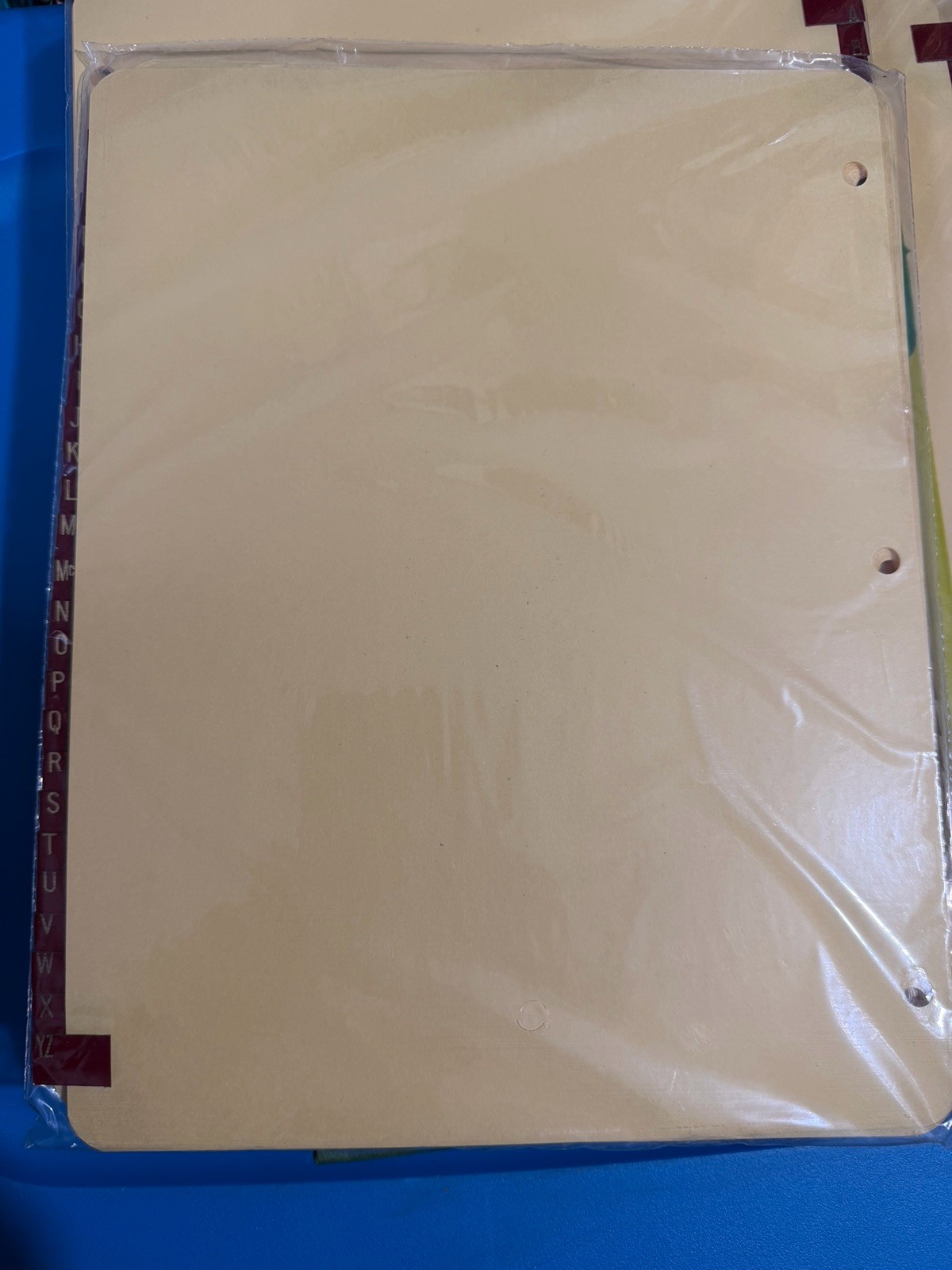 5 VTG Leather Tab Sets Page Dividers A-Z Booram & Pease 8.5” x 5.5”-NEW WITH BOX