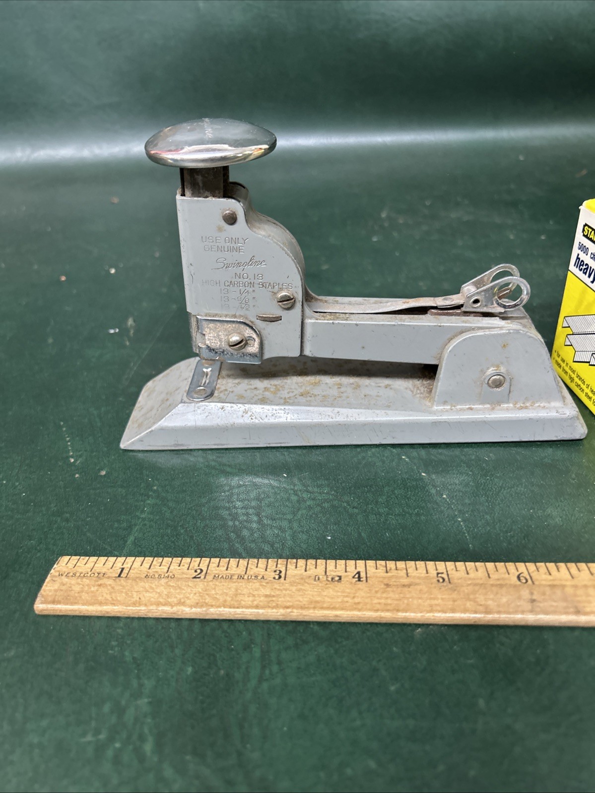 VINTAGE RETRO 1940s Swingline No. 13 Heavy Duty Industrial Stapler USA & staples