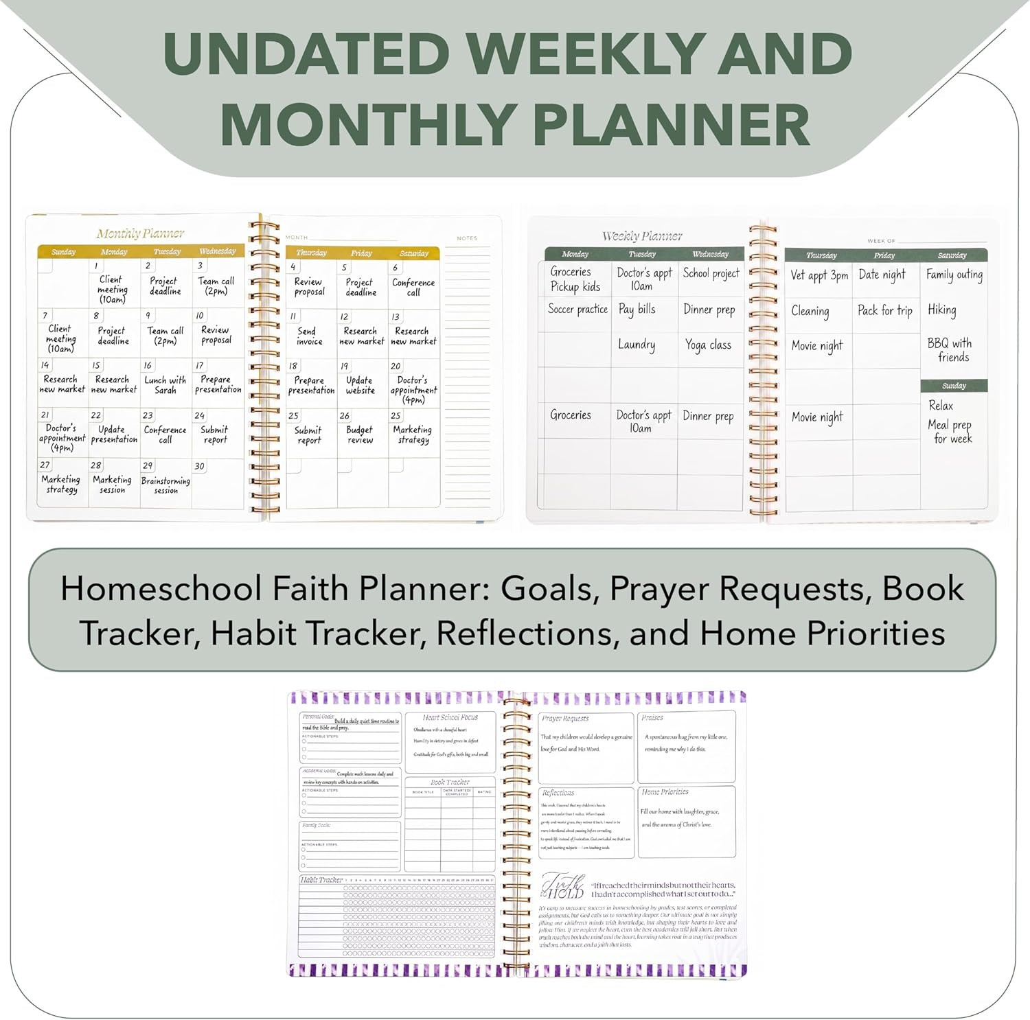 – Homeschool Planner 8.5″ X 11″, Designed in Partenership with Teach Them Dilige