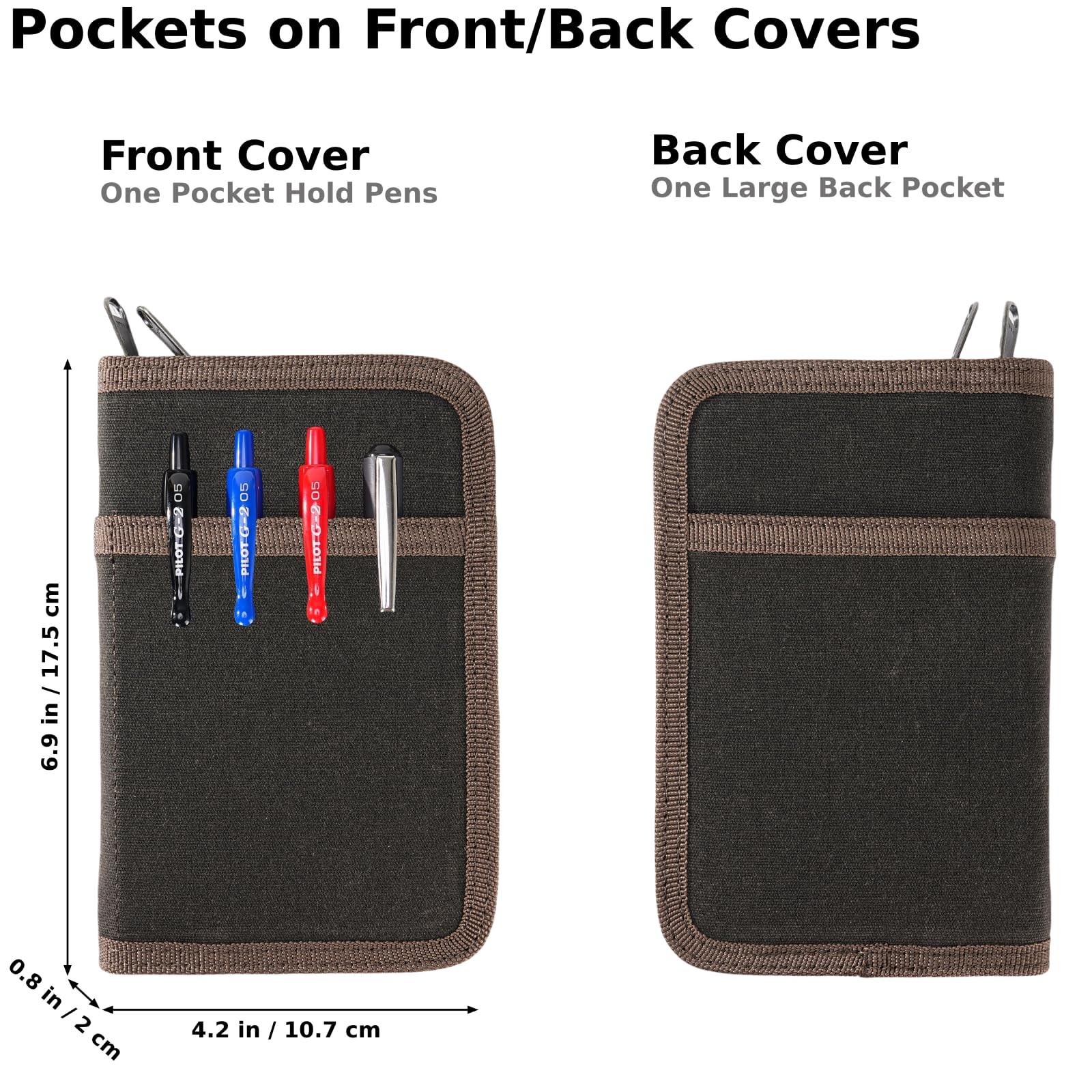 Pocket Journal Cover with Field Book, Waterproof Pocket Notebook Cover with Z…
