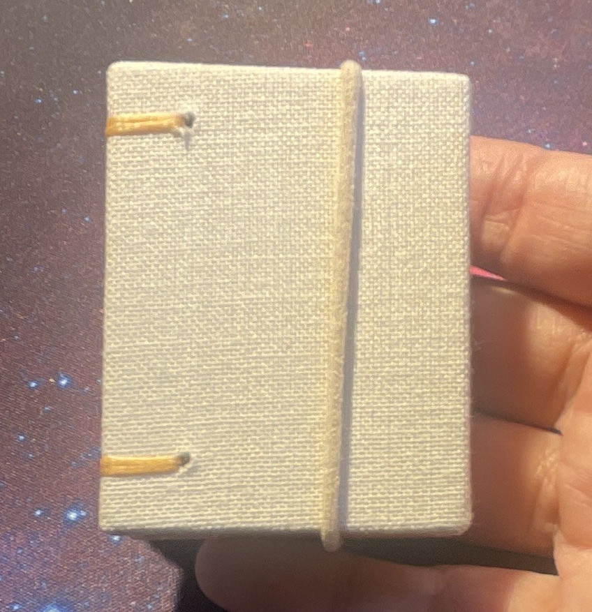 Mini Handmade Illustrated Fabric Cover Blank Journal Notebook w/ Elastic Closure