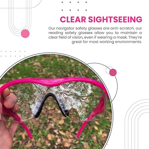 Impact Resistant Navigator Protective Safety Glasses w/ Anti-Scratch Coating