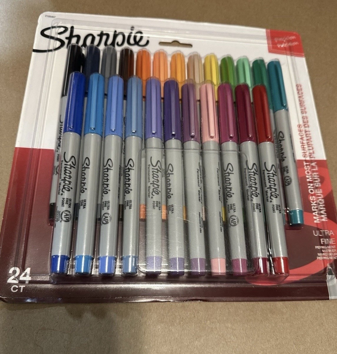 Sharpie Permanent Markers Ultra Fine Assorted Colors Set, 24 Count