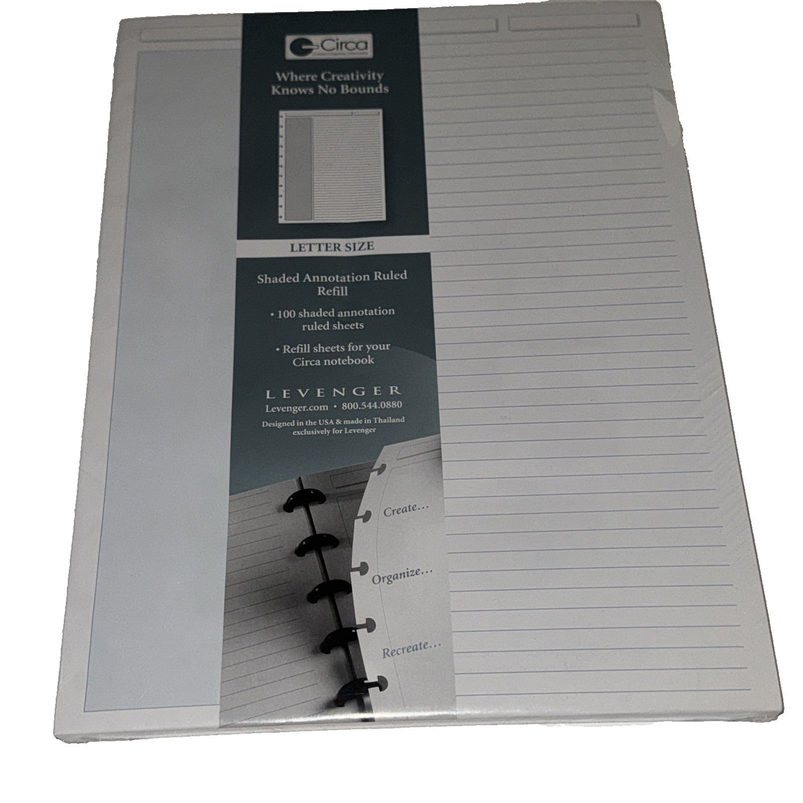 Levenger Circa Refill 100 Sheets Annotation Ruled Notebook Paper NEW