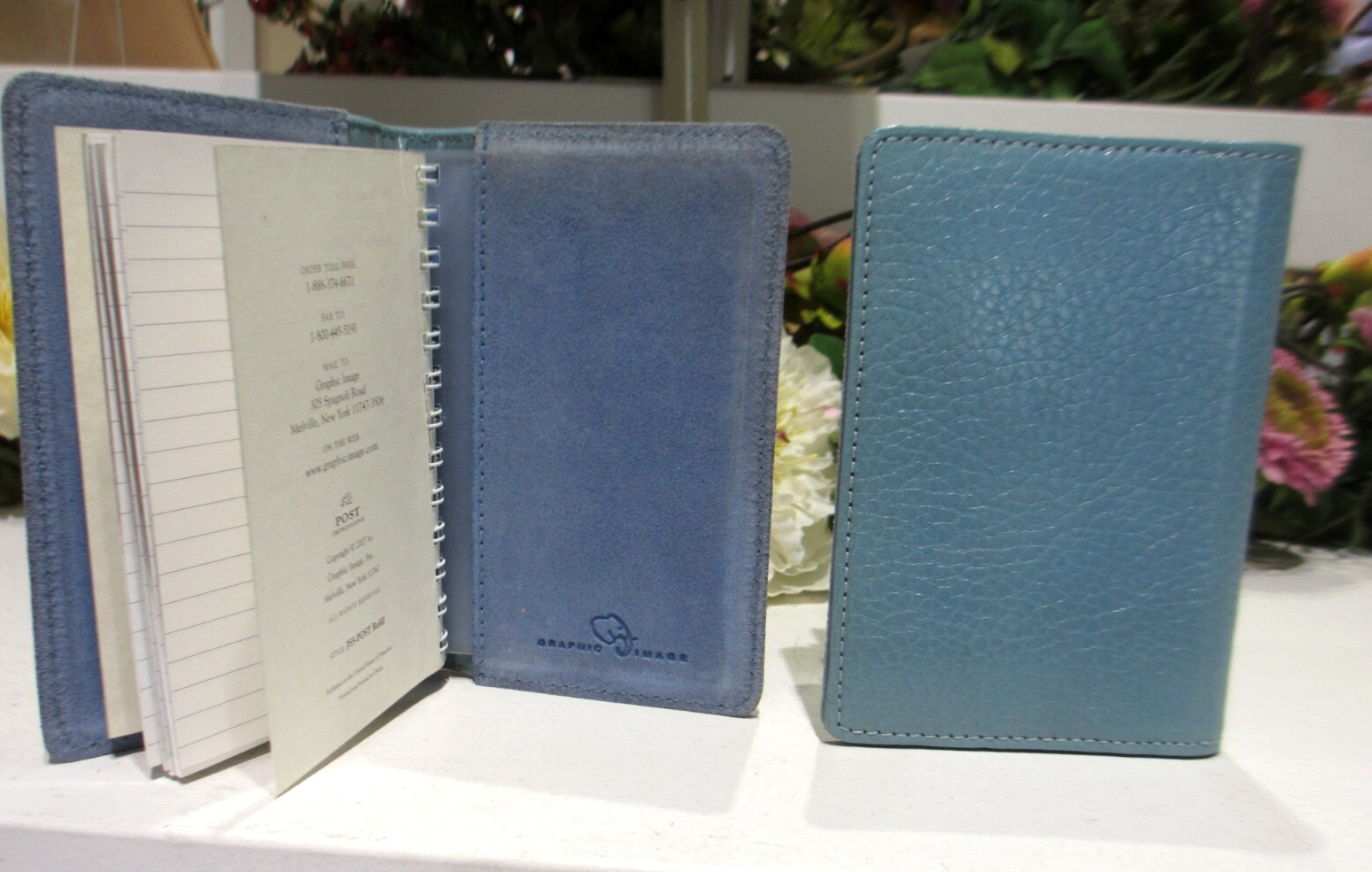 Graphic Image 5″ Refillable Notebook Leather Cover Spiral Insert 134 Pages BLUE