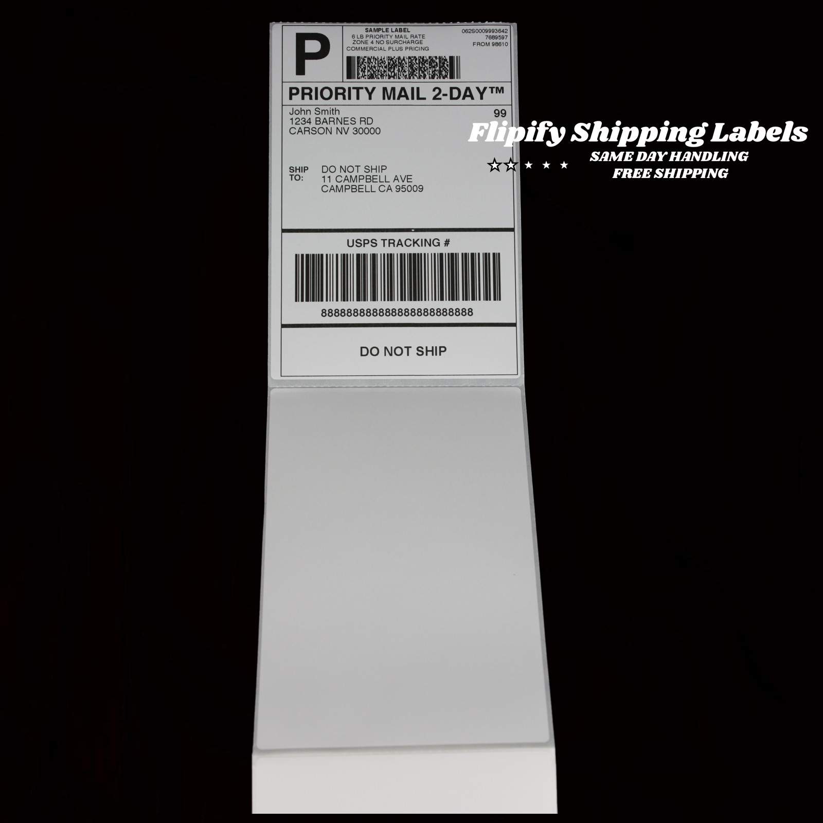 2000 4×6 Fanfold Direct Thermal Shipping Labels Zebra Rollo Printers